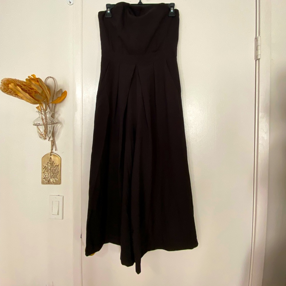 Black strapless jumpsuit, size small